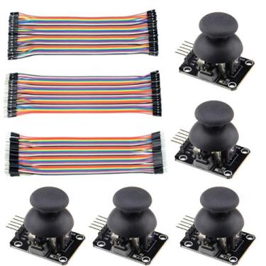 Imagem de WMYCONGCONG 5 PCS Joystick Breakout Módulo Controle de Jogo para Arduino PS2 + 120 PCS Multicolorido Tábua de Pão Dupont Kit de Cabos de Fita