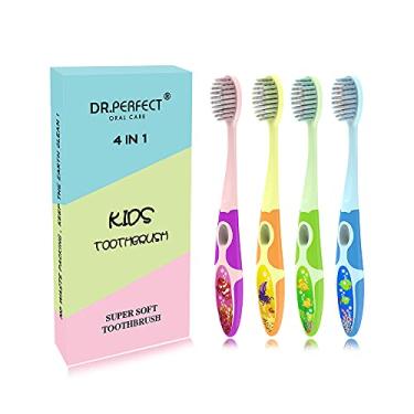 Imagem de Escova de dentes infantil com cerdas macias, escova de dentes infantil, 4 peças