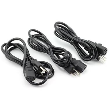 Imagem de Longdex Pacote com 3 cabos de alimentação CA universais para computador monitor de mesa