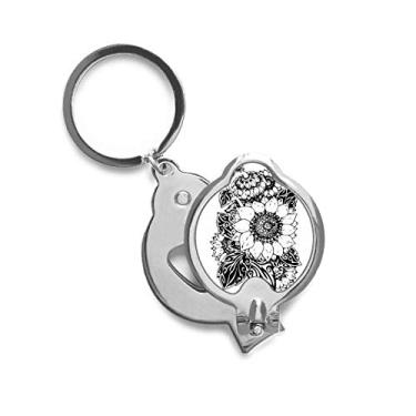 Imagem de Girassol preto branco flor planta cortador de unhas tesoura cortador de aço inoxidável