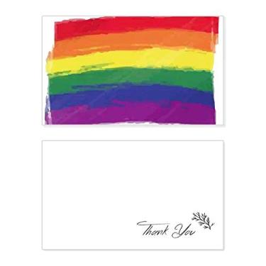 Imagem de Stippling Rainbow Gay Lésbica LGBT Cartão de Agradecimento Papel de Aniversário Saudação Casamento Apreciação