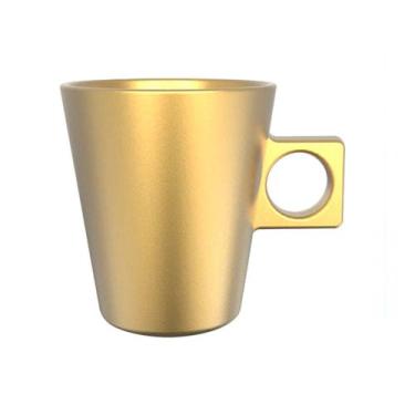 Imagem de Jogo Plain Coffee Time Dourada Em Vidro 80ml 4 Xícaras - Dynasty