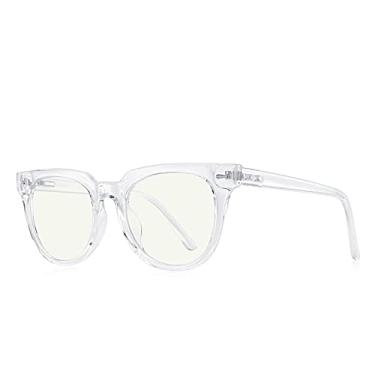 Imagem de Óculos de bloqueio de luz quadrada azul para homens e mulheres Óculos de computador para jogos anti-luz azul C07Transparent