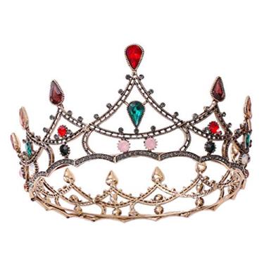 Imagem de FRCOLOR Coroa Barroco Coroa de Strass Tiara de Cristal de Noiva Princesa Tiara Festa de Casamento Acessórios para a Cabeça