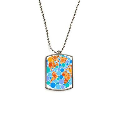 Imagem de DIYthinker Colar de aço inoxidável com pingente de identificação de cachorro com mapa do mundo laranja azul