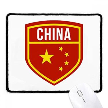 Imagem de Tapete de borracha para jogos feito na China Shield National Flag Mousepad com borda costurada