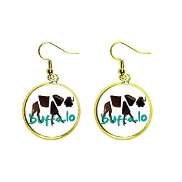 Imagem de Buffalo Body Rips Chifres Art Deco, Presente Fashion Orelha Pendente Dourado Brinco Joia Feminina