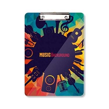 Imagem de Music Instruments placa de prancheta ilustração azul louco pasta, bloco de notas A4