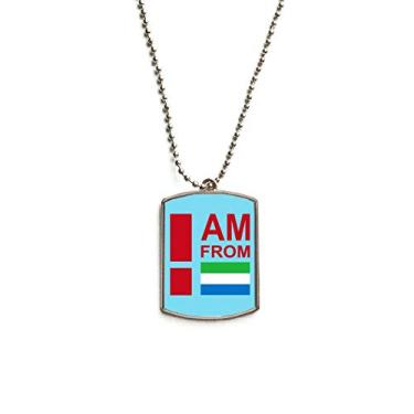 Imagem de DIYthinker Colar com pingente I Am from Sierra Leone de aço inoxidável para cachorro
