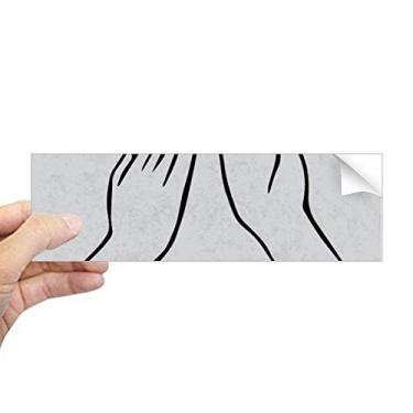 Imagem de DIYthinker Adesivo retangular de para-choque preto com gesto personalizado para janela de notebook