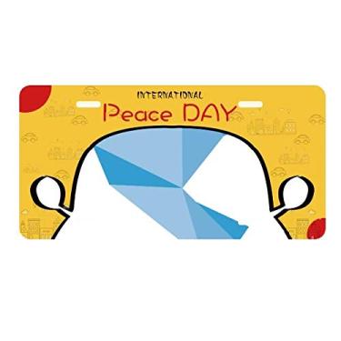 Imagem de DIYthinker Placa de carro com estampa de pombo azul abstrato Origami Decoração Dia da Paz