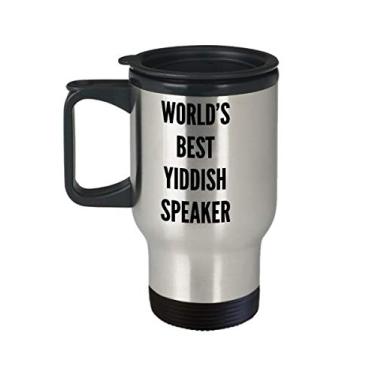Imagem de Funny Yiddish Gifts – Caneca de viagem do melhor alto-falante do mundo – Presente de humor judaico