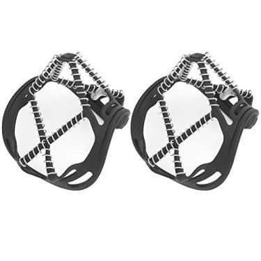 Imagem de LZKW Chuteiras de tração, de aço inoxidável portátil de alta resistência para uso ao ar livre, resistentes, 1 par de sapatos de aperto, botas para sapatos de neve