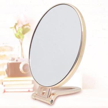 Imagem de Espelho De Mesa Maquiagem Compacto Com Suporte Rose Gold - Wincy