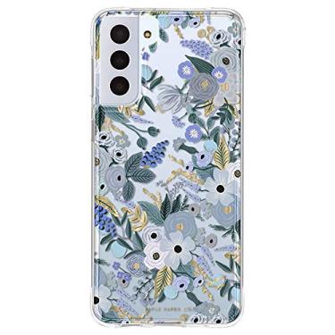 Imagem de Rifle Paper Co - Capa para Samsung Galaxy S21 Plus 5G - Proteção contra quedas de 3 metros - Elementos dourados - 6,7 polegadas - Festa no jardim azul