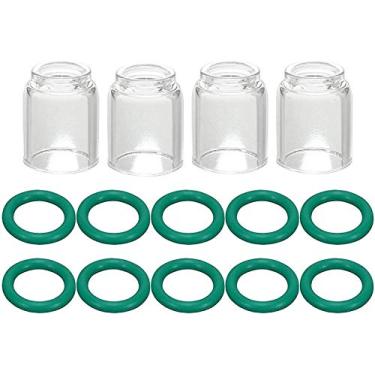 Imagem de RIVERWELD Anel de vedação Pyrex Class Cup #7 (orifício de 7/16" e 11,0 mm) resistente à temperatura para SR WP 9 17 18 20 25 26 TIG lanterna de soldagem 14 peças