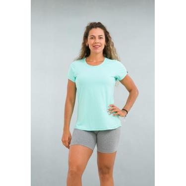 Imagem de Camiseta Feminina Fitness Verde Turquesa Lean Poliamida E Elastano - V