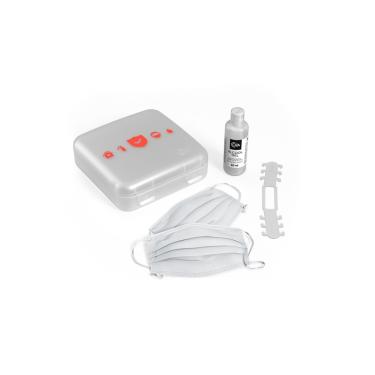 Imagem de Kit Proteção Pessoal Coza Máscara e Porta Álcool em Gel Natural