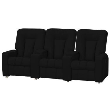 Imagem de Poltrona Tripla Reclinável Cinema Pena Preto