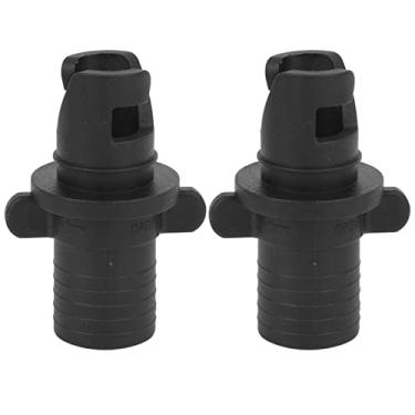 Imagem de Qiilu Adaptador de bomba inflável Sup Adaptateur Pompe Air Track conector de válvula de ar de caiaque de plástico preto adaptador de válvula de barco inflável prancha de surfe Sory