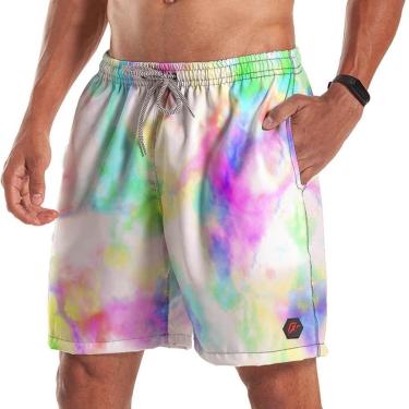 Imagem de Short Bermuda Tie Dye Aqua Print Corn 1-Masculino