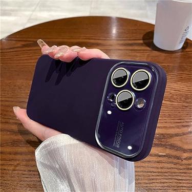 Imagem de Capa de proteção para câmera de janela de vidro temperado Candy Color para iPhone 14 13 12 13Pro Max Tampa à prova de choque de silicone líquido, T4, para iPhone 13Pro