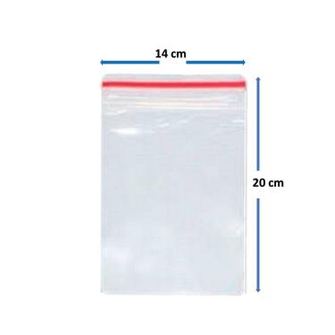 Imagem de Saco Transparente Saquinho 0,08 Plástico Fecho Zip 14x20 1.000 Unidades