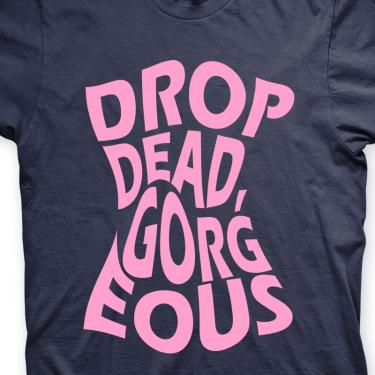Imagem de Camiseta Drop Dead, Gorgeous Marinho e Rosa em Silk 100% Algodão