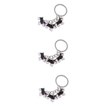 Imagem de Amosfun 3 Pecas chaveiros de cachorro enfeites de presente chaveiros de carro anéis de carro porta-chaves chaveiro pingente chaveiro de metal Marca da maré decorações acessórios para festa