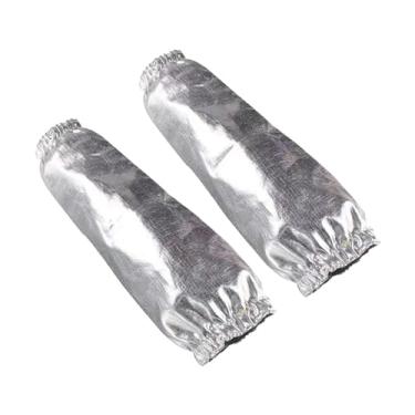 Imagem de Milageto 1 par de mangas de soldagem, protetores de braço resistentes ao calor braço multifuncional, luva resistente ao calor para cozinha churrasco feminino, Aperto