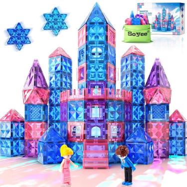 Imagem de Telhas magnéticas Soyee Diamond Frozen Castle 58 unidades para meninas