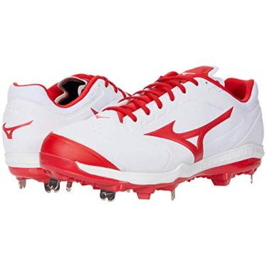 Imagem de Mizuno Tênis feminino Sweep 5 Cleated Softball, Branco/Vermelho, 41