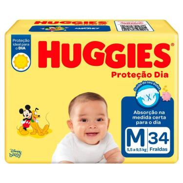 Imagem de Fralda Huggies Proteção Dia Tamanho M 34 Unidades Descartáveis