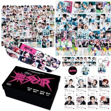 Imagem de KPOPBTS Stray Kids -Star Conjunto de adesivos para laptop, cordões, cartões fotográficos, chaveiro de presente para fãs da SKZ