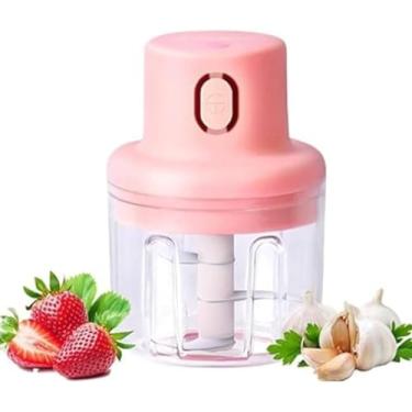Imagem de Mini Processador e Triturador de Alimentos Elétrico 250 ml – Compacto, Portátil, Lâminas de Aço Inoxidável, Fácil de Usar e Limpar