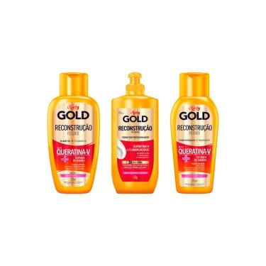 Imagem de Kit Niely Gold Queratina Repar Shampoo + Cond + CR Pentear