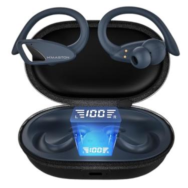Imagem de H'MASTON Fone De Ouvido Sem Fio Esportivo Fone BLuetooth 5.3 Tws Com Luz Led Compatível com A Maioria dos Telefones RS-53 (Clássico-RS-53, Azul)