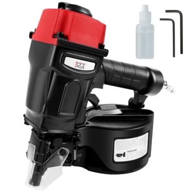 Imagem de 3PLUS A pistola de pregos pneumática HCN55SP com bobina pneumática aceita pregos agrupados com fio de 15 graus, 2,5 cm a 6,5 cm