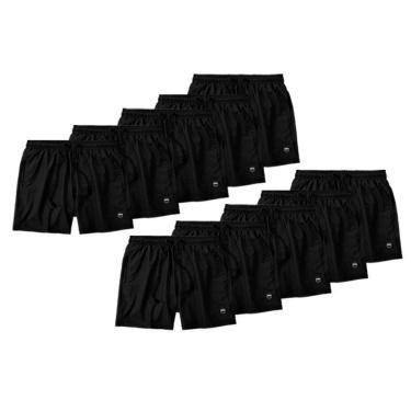 Imagem de Kit 10 Bermudas Life Lisa Short Liso Masculino Básico Mauricinho Tactel - Preto-Unissex
