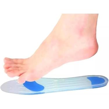 Imagem de Palmilha de Silicone Original Esportiva/Ortopédica 97% de Amortecimento Ponto Azul Esporão/Fascite Plantar Par (34/35)