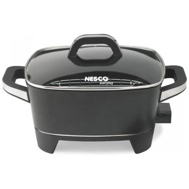 Imagem de Panela Frigideira Elétrica Multifuncional de Aço Inoxidável, 1500W, 110V, NESCO ES 12, Preto