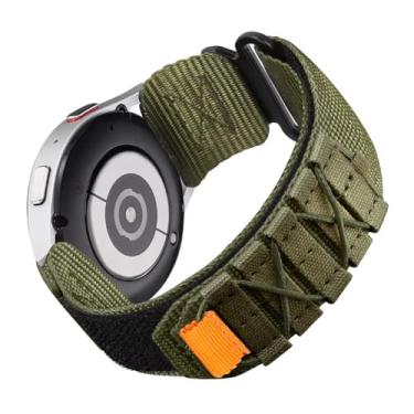 Imagem de Pulseira 20mm Loop Tracker Nylon LTimports compativel com Galaxy Watch 7/6/5/4/FE - Galaxy Watch 3 41mm - Galaxy Watch 42mm - Active 2 44mm - Active 40mm - Forerunner 55 158 165 245 645 (Verde)