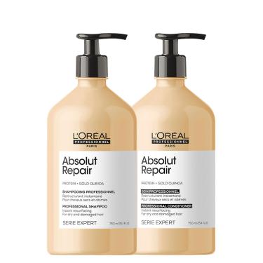 Imagem de Kit L'oréal Professionnel Serie Expert Absolut Repair Gold Quinoa - Shampoo 750 Ml + Condicionador 750 Ml