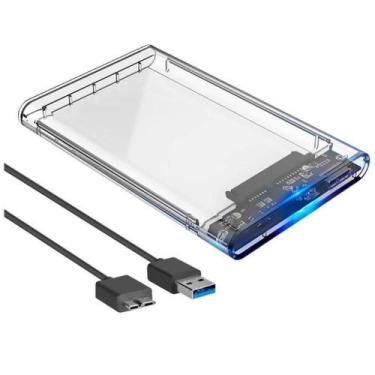 Imagem de Case Transparente Para Hd Sata 2.5" Hhd Ou Ssd Usb 3.0 Transmissão 6 G