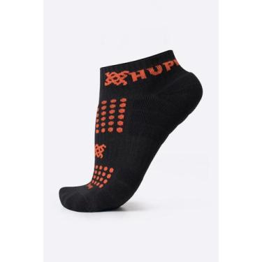 Imagem de Meia para Corrida HUPI Running Pro Preto/Laranja - Curta, UNICO