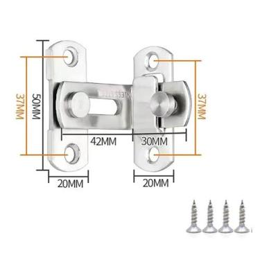Imagem de 10 Trava Tranca Angulo 90 Graus Canto Janela Fechadura Porta - Jyro BR