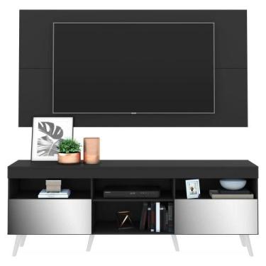 Imagem de Rack com Painel TV 65" Retrô com Espelho Flórida Multimóveis V3138, Pr
