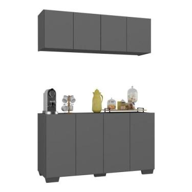 Imagem de Conjunto Cantinho do Café Armário e Aparador 4 portas Multimóveis MP10