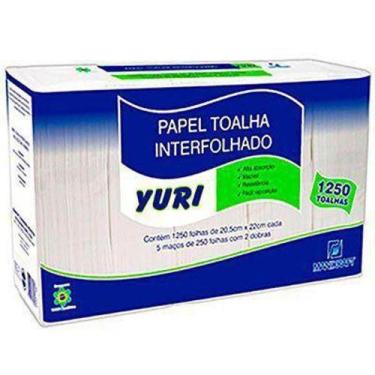 Imagem de Papel Toalha Interfolha 20,5x22cm 2 Dobras Pct c/ 1250 Folhas Yuri Man