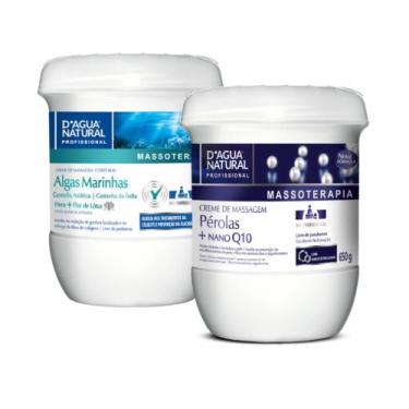 Imagem de Kit estética creme de massagem pérolas nano q10 e algas marinhas 650g 